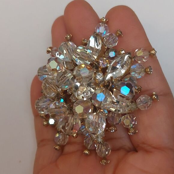 Juliana Delizza & Elster Breathtaking AB Rhinestone Snowflake Brooch Pin - Picture 3 of 9